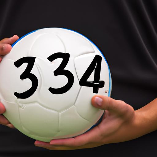 Một cầu thủ bóng đá giữ trái bóng với tỷ lệ cược 3-1/4 được viết trên đó